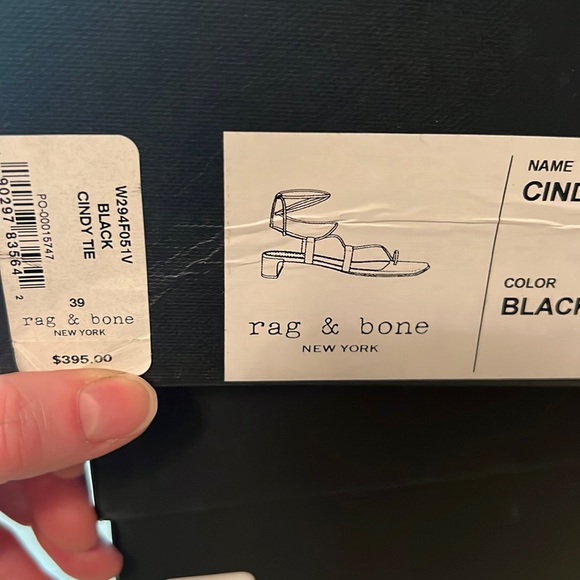 NWT rag & bone Cindy Tie Open Toe Wrap Sandals in Black Size 9/39 - Picture 3 of 16